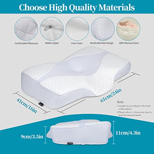 Hexus Cuscino cervicale per alleviare il dolore al collo, cuscini in memory foam per dormire, cuscino ergonomico per il letto, supporto per il collo, per dormire, schiena e stomaco, bianco Hexus Cuscino cervicale per alleviare il dolore al collo, cuscini in memory foam per dormire, cuscino ergonomico per il letto, supporto per il collo, per dormire, schiena e stomaco, bianco