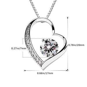 B.Catcher collana in argento con pendente a cuore d'argento e zircone cubico - Ilgrandebazar