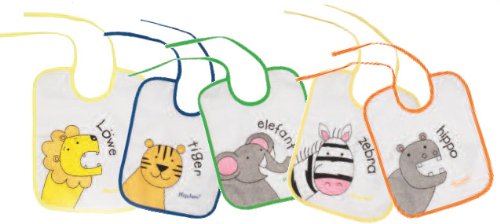 Playshoes Bavaglino da Legare Impermeabile Con Motivo Animale, Set di 5 Pezzi - Ilgrandebazar