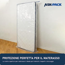 Carica l'immagine nel visualizzatore di Gallery, ASK Pack Custodia Materasso con Cerniera Ancora - Misure da XS a XXL, Impermeabile e Antistrappo, Materiale Protettiva Estremamente Resistente fino a 140 micron - Ideale per Trasporto - 90x200 cm