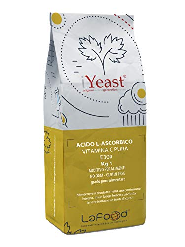 Lafood Acido Ascorbico Puro - Vitamina C - 1Kg - E300 - Alimentare -No OGM-...