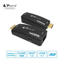 Carica l'immagine nel visualizzatore di Gallery, PORTTA HDMI Extender 50m (164ft) Adattatore Micro USB Cavo CAT6 Supporto per...