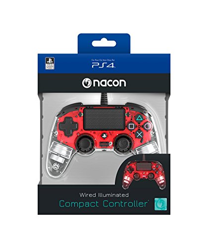 Nacon Compact Controller Luminosi, Rosso - Classics - PlayStation 4