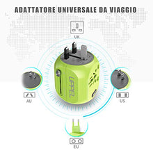 Carica l&#39;immagine nel visualizzatore di Gallery, Milool Adattatore Universale da Viaggio con QC3.0 Quick Charge 2 Porte Verde