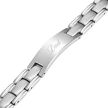 Carica l&#39;immagine nel visualizzatore di Gallery, Willis Judd - Braccialetto in Titanio, Motivo: “Dad” (papà), Incisione:... - Ilgrandebazar