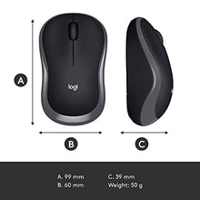 Carica l&#39;immagine nel visualizzatore di Gallery, Logitech M185 Mouse Wireless, 2,4 GHz con Mini Ricevitore USB, Durata Batteria di 12 Mesi, Tracciamento Ottico 1000 DPI, Ambidestro, Compatibile con PC, Mac, Laptop - Grigio