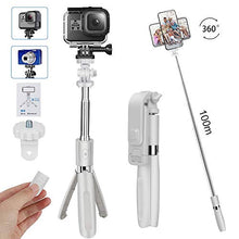 Carica l'immagine nel visualizzatore di Gallery, CHUER Bastone Selfie Wireless, 100CM Stick Treppiede Bianco