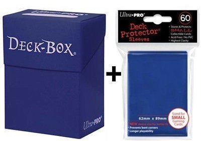 Ultra Pro Deck Box + 60 Small Size Protector Sleeves - Blue - Yu-Gi-Oh! - Ilgrandebazar