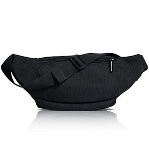 FREETOO Marsupio con 5 Tasche Bum Bag cintura regolabile Nero