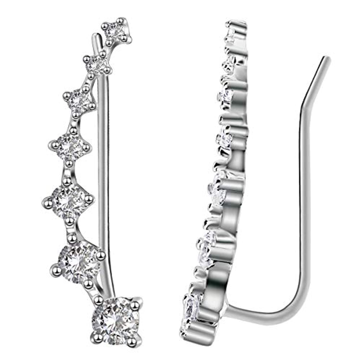 Donna Orecchini in Argento 925 Con 7 Cristallo Ear Donna Orecchini in Argento 925 Con 7 Cristallo Ear
