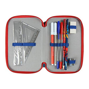 Artesania Cerda Plumier Triple Giotto Spiderman Sacca, 19 cm, Blu (Azul)