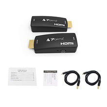 Carica l'immagine nel visualizzatore di Gallery, PORTTA HDMI Extender 50m (164ft) Adattatore Micro USB Cavo CAT6 Supporto per...