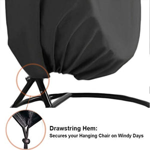 Silvotek Copertura per Sedia sospesa - Nero-115cm D x 190cm H, Nero
