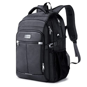 HOMIEE Zaino Uomo 17.3 Pollici Zaino Porta PC Antifurto 40L Bagaglio a Mano Zaini PC Portatili da Viaggio per Laptop Computer Lavoro Ufficio Scuola Università Unisex Nero Casual