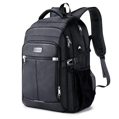 HOMIEE Zaino Uomo 17.3 Pollici Zaino Porta PC Antifurto 40L Bagaglio a Mano Zaini PC Portatili da Viaggio per Laptop Computer Lavoro Ufficio Scuola Università Unisex Nero Casual