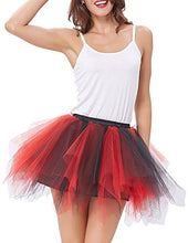 Carica l'immagine nel visualizzatore di Gallery, iMixCity Donna Retro Annata di 50 Anno Tutu Gonna Taglia unica, Nero + Rosso - Ilgrandebazar