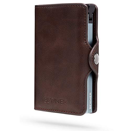 Porta Carte Di Credito Uomo By Bewmer Portafoglio Rigido Fermasoldi E Marrone