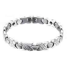 Carica l&#39;immagine nel visualizzatore di Gallery, OIDEA Bracciale Braccialetto da Donna in Acciaio Inox Cuore Mosaico Zircone... - Ilgrandebazar