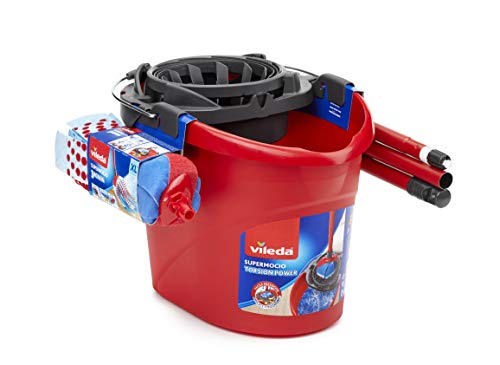 Vileda SuperMocio Set Mocio con Manico, Secchio, Fiocco 3Action XL,... - Ilgrandebazar