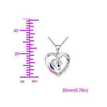 Carica l&#39;immagine nel visualizzatore di Gallery, Collana di Unicorno Ragazze Cuore Gioielli d&#39;Argento ‘Keep Me in Your Heart’... - Ilgrandebazar