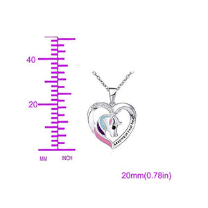 Collana di Unicorno Ragazze Cuore Gioielli d'Argento ‘Keep Me in Your Heart’... - Ilgrandebazar