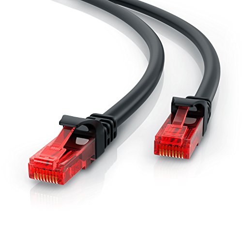 CSL - 3m Cavo di Rete - Cat.6 Ethernet Gigabit LAN RJ45-10 100 I 3,0m Nero