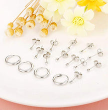 Carica l&#39;immagine nel visualizzatore di Gallery, Yadoca 8 Paia Orecchini in Acciaio inossidabile per Donne Uomini Argento-tone