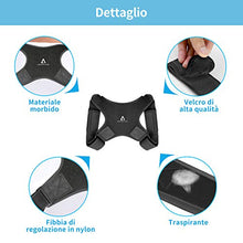 Carica l'immagine nel visualizzatore di Gallery, Correttore di Postura ANOOPSYCHE Supporto Schiena Traspirante Nero