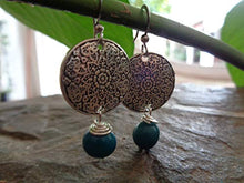 Carica l&#39;immagine nel visualizzatore di Gallery, ✿ SEMI DI ASAI TURCHESE BOHO ETHNO MANDALA ✿ orecchini esotici - regalo...
