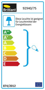 Brilliant Vessa E27 LED Cromo, Bianco illuminazione da pavimento - Ilgrandebazar