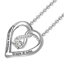 Carica l&#39;immagine nel visualizzatore di Gallery, LOVORDS Collana Donna Incisa Argento Sterling 925 Pendente Ciondolo Cuore... - Ilgrandebazar