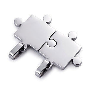 Set di collane con ciondoli a forma puzzle che si combinano Silver - Ilgrandebazar