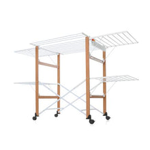Carica l&#39;immagine nel visualizzatore di Gallery, Foppapedretti Gulliver Stendibiancheria Pieghevole, Bianco / Marrone (Noce) - Ilgrandebazar