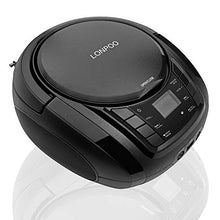 Carica l&#39;immagine nel visualizzatore di Gallery, LONPOO Radio Portatili Boombox, Lettore CD MP3 con USB, AUX Nero