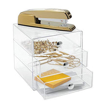 Carica l&#39;immagine nel visualizzatore di Gallery, iDesign Porta trucchi con 3 cassetti, Mini cassettiera per Trasparente