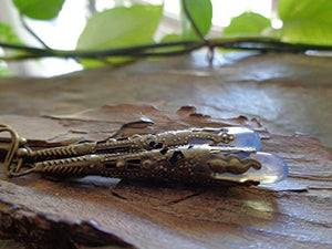 ✿ MANICA LUNGA IN BRONZO E ORECCHINI PIETRA DI LUNA - GOCCE LUNGHE ✿...