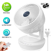 Carica l&#39;immagine nel visualizzatore di Gallery, MYCARBON Ventilatore da Tavolo Turbo 6,8m/s 1800m³/h Bianco