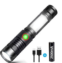 Carica l'immagine nel visualizzatore di Gallery, REHKITTZ Torcia LED Ricaricabile Militare 1300 Lumens Elettrica Alta...
