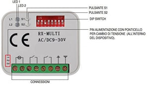 RICEVITORE UNIVERSALE RADIO RICEVENTE 2 canali TELECOMANDI Tante Multicolore - Ilgrandebazar