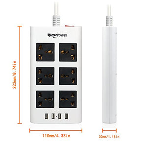 MutecPower Universale multipresa Ciabatta con 6 Prese e 4 Porte USB Spina EU - Ilgrandebazar