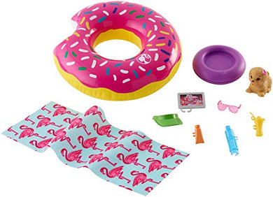Barbie Set di Arredamenti da Esterno con Ciambella Donut Galleggiante,... - Ilgrandebazar