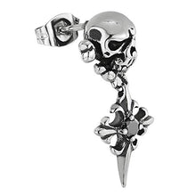 Carica l&#39;immagine nel visualizzatore di Gallery, Annata Pirata Teschio Orecchini del Cranio con Pendenti Spillo Croce e Nero... - Ilgrandebazar