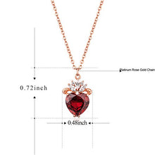 Carica l'immagine nel visualizzatore di Gallery, Collana con ciondolo a forma di cuore rosso rubino per San Valentino, regalo... - Ilgrandebazar