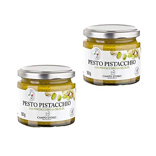 CAMPO D'ORO Set 2 Pezzi PESTO DI PISTACCHIO 180 GR. Specialità siciliane per...