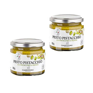 CAMPO D'ORO Set 2 Pezzi PESTO DI PISTACCHIO 180 GR. Specialità siciliane per...