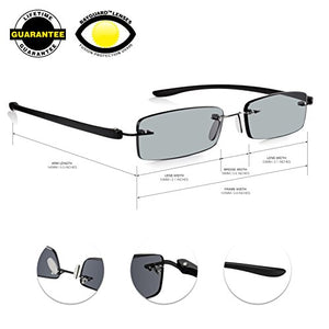 Read Optics Occhiali da Lettura con Lenti Scure Sole Protezione +3.0, Nero - Ilgrandebazar