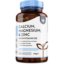 Carica l&#39;immagine nel visualizzatore di Gallery, Calcio Magnesio Zinco e Vitamina D3-365 Compresse Vegetariane - Integratore...