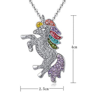 Collana Pendente con Unicorno Fashion Rainbow Crystal Ciondolo Fascino... - Ilgrandebazar