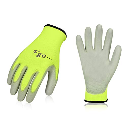 Vgo,15 paia, guanti da lavoro e giardinaggio in PU, giardino, 10/XL