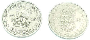 Confezione da due monete britanniche replica, una con scellino. Georgivs VI... - Ilgrandebazar